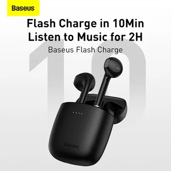 Baseus earphonesTrue bezdrôtové Bluetooth slúchadlá W04 športové headset hráč TWS nepremokavé pol in-ear šumu slúchadlá