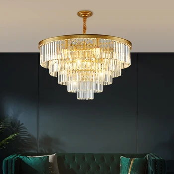Nordic Luxusné Krištáľový Luster Moderné Zlaté Kolo Led Prívesok Svetlo pre Živé Jedálni Hotelovej Reštaurácii Domova Hanglamp