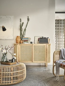 Nordic masívneho dreva sideboard iny vintage ratan TV skrine, spálne, obývacia izba moderné úložné skrinky