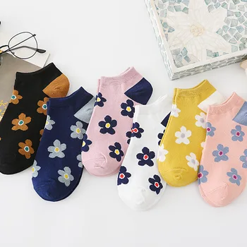 Ženy Ponožky Bavlna Kvetinový Ponožky Streetwear Lolita Kvetinový Vzor, Tlač Krátke Členok Roztomilý Kawaii Harajuku Ponožka Dievčatá Darček Mujer