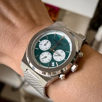 Luxusné Chronograf Hodinky Mužov VK63 Quartz Chrono náramkové hodinky Vojenské Športové Hodinky 41mm Zafírové Sklo Hodiny Tajomný Kód