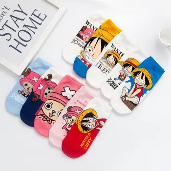 1 Páry Japonských Žien Ponožky Kreslené Animácie Dospievajúce Dievčatá Ponožky Mäkké Bavlnené Jeseň Piráti Mužov je Neviditeľné Ponožky