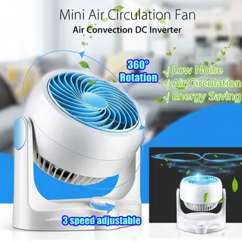 Nový 3 Rýchlosti Cirkulácie Vzduchu Ploche Mini Elektrický Ventilátor Vzduchu, Prúdenie Vzduchu Obehové Turbo Nízka Hlučnosť Chladiča Ventilátor pre Office Home