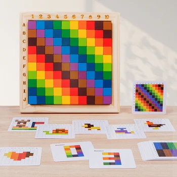 Kocka Stolové Hry, Vzdelávacie Hračky stavebným Hra Farebné Materiály Skladačka 3D Puzzle Interaktívne Deti Hračky Darček