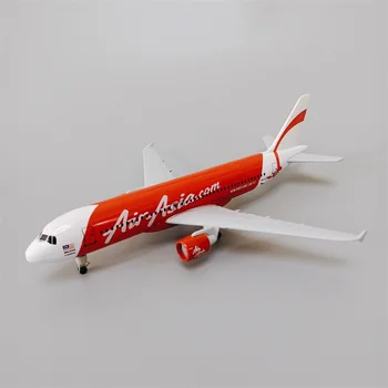 19 cm Zliatiny Kovov Červená Air Asia Letecké spoločnosti Airbus 320 A320 Dýchacích ciest Lietadlo Model Diecast Vzduchu Lietadlo Model w Kolesá Lietadla Dary
