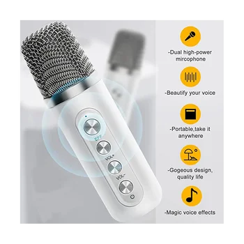 Karaoke Stroj, Prenosné Bluetooth PA Systém s 2 Bezdrôtové Mikrofóny, Rodinné Stretnutie, Schôdzka, Piknik