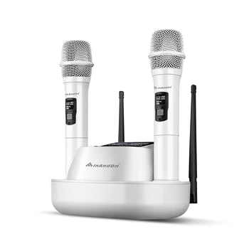 Prenosné UHF Bezdrôtová Karaoke Mikrofón UHF Kanál Nabíjateľná dvojručné Bezdrôtový Profesionálne Karaoke Mikrofón