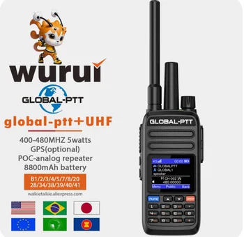 global-ptt G4 POC+UHF VŠETKY kapely 4G walkie talkie rádio dlhý rad ham Prenosné komunikačné Amatérske ptt obojsmerná rádiová polície