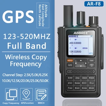 ABBREE AR-F8 GPS Transciver Full Band Walkie Talkie Vonkajšie Prenosné Rádio Letectva S 999CH SOS LCD Farebný Rádio Walkie Talkie