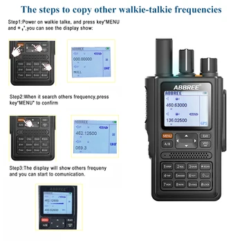 ABBREE AR-F8 GPS Transciver Full Band Walkie Talkie Vonkajšie Prenosné Rádio Letectva S 999CH SOS LCD Farebný Rádio Walkie Talkie