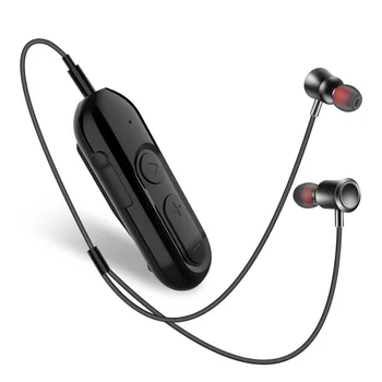 Nové V18 Bluetooth 5.0 Prijímač Lavalier Štýl Slúchadlá Mikrofón s 3,5 mm AUX Stereo Bezdrôtové Audio Adaptér pre Auto Headset Reproduktory