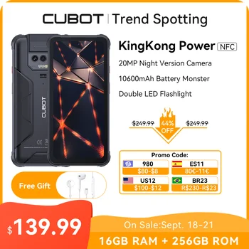 Cubot 2023 Nový Vodotesný Robustný Smartphone KingKong Moci, 8 GB+256 GB, 10600mAh, 33W Rýchle Nabíjanie, NFC, 6.5 Palcový Displej, 48MP,GPS