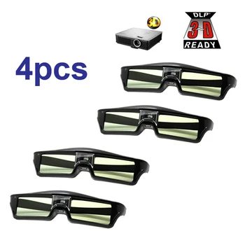 Doprava Zdarma!!4pcs/veľa 3D okuliare Active shutter nabíjateľná pre BenQ W1070 Optoma GT750e DLP 3D Vysielač Projektor Okuliare