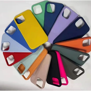 100ks Multicolor plný edge pokrytie Kremíka Telefón púzdra pre iphone 14 13 12 11 Pro max XS XR SE 2022 6 6 7 8 plus s obalom