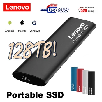Lenovo Prenosné SSD 128TB Pevný Disk 1 TB/2TB/30TB/64TB Originálne Externé SSD Pevný Disk Typu C USB3.1 Pevného Disku USB Flash Disk