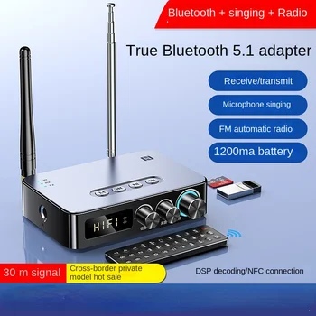 2023New M9pro 5.1 Bluetooth ReceiverTransmitter FMRadio KSinging 4-v-1 NFC HiFi DSP Čip 3.5 Aux TF Karty, USB Disk, Audio Adaptér