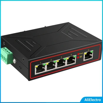 5 Porty Priemyselných Kovov Prípade Ethernet Switch 10/100Mbps Rj45 Signál Posilniť Vlan Siete Prepínač