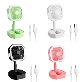 N0PF USB Nabíjanie Stolný Ventilátor Prenosné Ventilátor s Nočná Lampa 2 Rýchlosti Pokojnej Osobné Stôl, Ventilátor pre kancelársky Stôl Spálňa Kuchyňa
