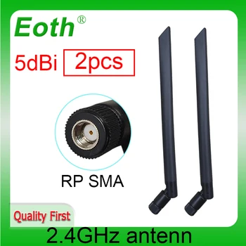 EOTH 2ks 2.4 g 5dbi anténa sma female wlan wifi 2.4 ghz antene pbx internet vecí modul router tp link signál prijímača anténa high gain