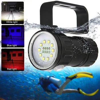 QH18 Potápanie Blesk Phonetorch LED 20000Lumens Osvetlenie pod vodou 80m, Nepremokavé Taktické Pochodeň Pre videokamery Vyplniť Svetlo LED