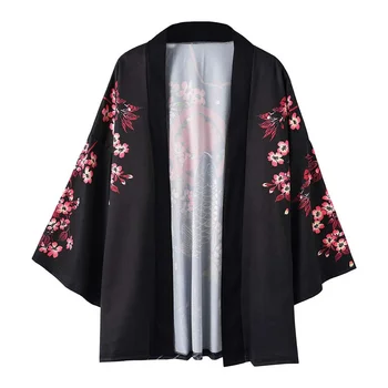 Japonské Kimono Cardigan Mužov Yukata Muž Samuraj Kostým Oblečenie Ykiyo Kimono Jacket Mens Kimono Tričko Yukata Haori FF2305