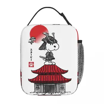 Izolované Obed Tote Bag Japonsko Umelecké Zábavné Beagle Psa Samuraj Obed Kontajner IN Trendy Tepelnej Chladnejšie Bento Box Pre Školy