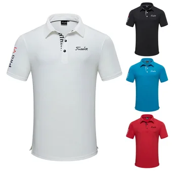 Nové Letné Golf pánske T-Shirt Priedušný Rýchlo sa odparujúci Športové Vysoko Kvalitné Voľné Elastické Tričko Odvod Vlhkosti Krátke Rukáv