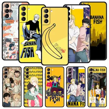 Japonsko, Anime Banán Ryby Telefón puzdro Pre Samsung Galaxy S22 S23 Ultra S20 S21 FE 5G S10 S9 Plus S10E S8 S7 Okraji TPU Silikónové Krytie