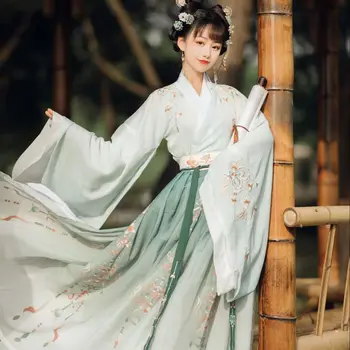 Čínsky Štýl Hanfu Šaty Žien Tradičné Elegantný Kvetinové Výšivky Princezná Šaty Orientálne Rozprávky Cosplay Fáze Tanec Župan