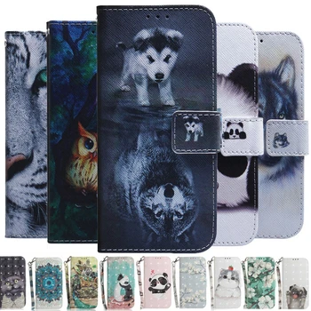 3D Zvierat Vzor Prípade Pre Nokia 2.4 3.4 1.3 2.3 5.3 2.2 3.2 4.2 Panda Pes, Mačka, tiger, lev Maľované Knihy Flip Kožený Kryt Telefónu