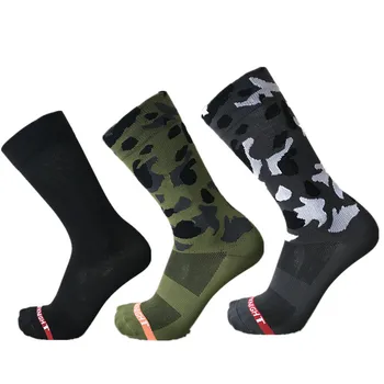 Army zelená kamufláž cyklistické ponožky outdoor športové kompresné bežecké ponožky horských cross-country jazdenie s vlastným pohonom ponožky
