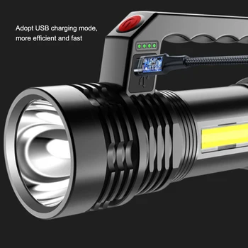 LED Baterka USB Svietidla Pochodeň Svetlomet Lampa Vodotesný, Multi-účel Long-range Vonkajšie Rybárske potreby na Kempovanie Svietidlá