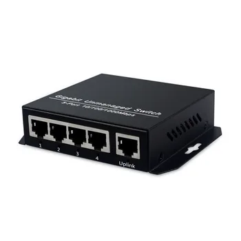 Kovové 5 portový Prepínač 1000Mbps Ethernet Prepínače Full-Duplex Gigabit