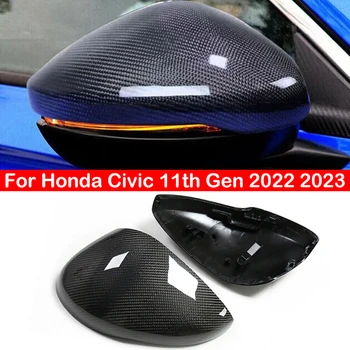 Pre Honda Civic 11. Gen 2022 2023 Reálne Uhlíkových Vlákien Auto Spätné Nahradenie Bočné Zrkadlo Pokrytie Krídlo Spp Exteriérové Dvere Prípade, Trim