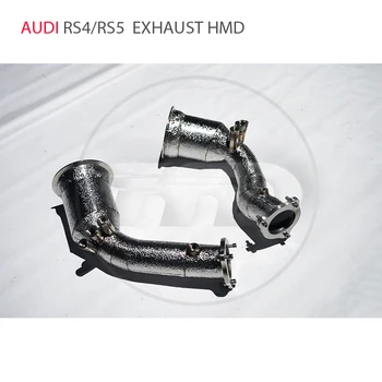 HMD Auto Príslušenstvo Výfukového potrubia pre Audi RS4 RS5 Auto Náhradné Diely S katalyzátor, Downpipe